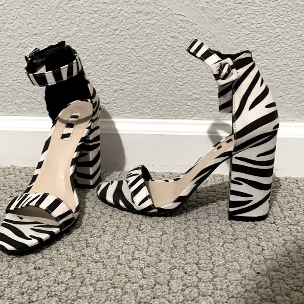Zebra heel sandals